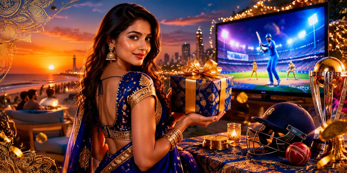 India cricket betting with neon lights theme